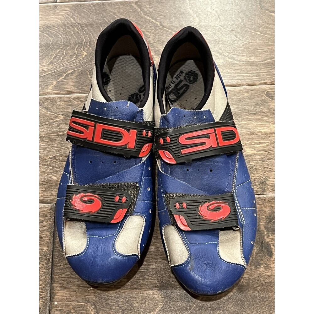 SIDI Airplus Road Cycling Bike Shoes Size EU40 US 7.5 Blue Silver Made In ITALY